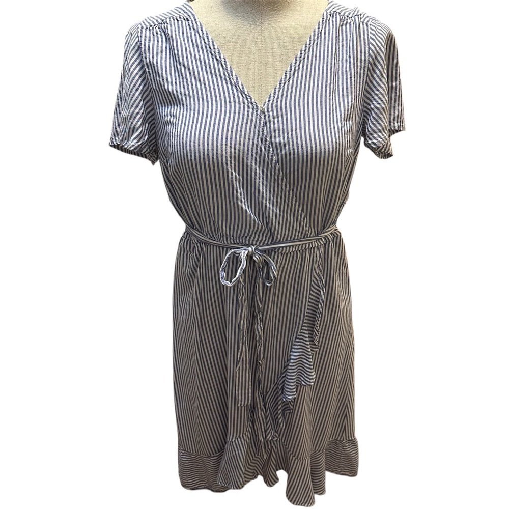 Naïf by Anthropologie blue and white Nautica striped wrap dress Size Large